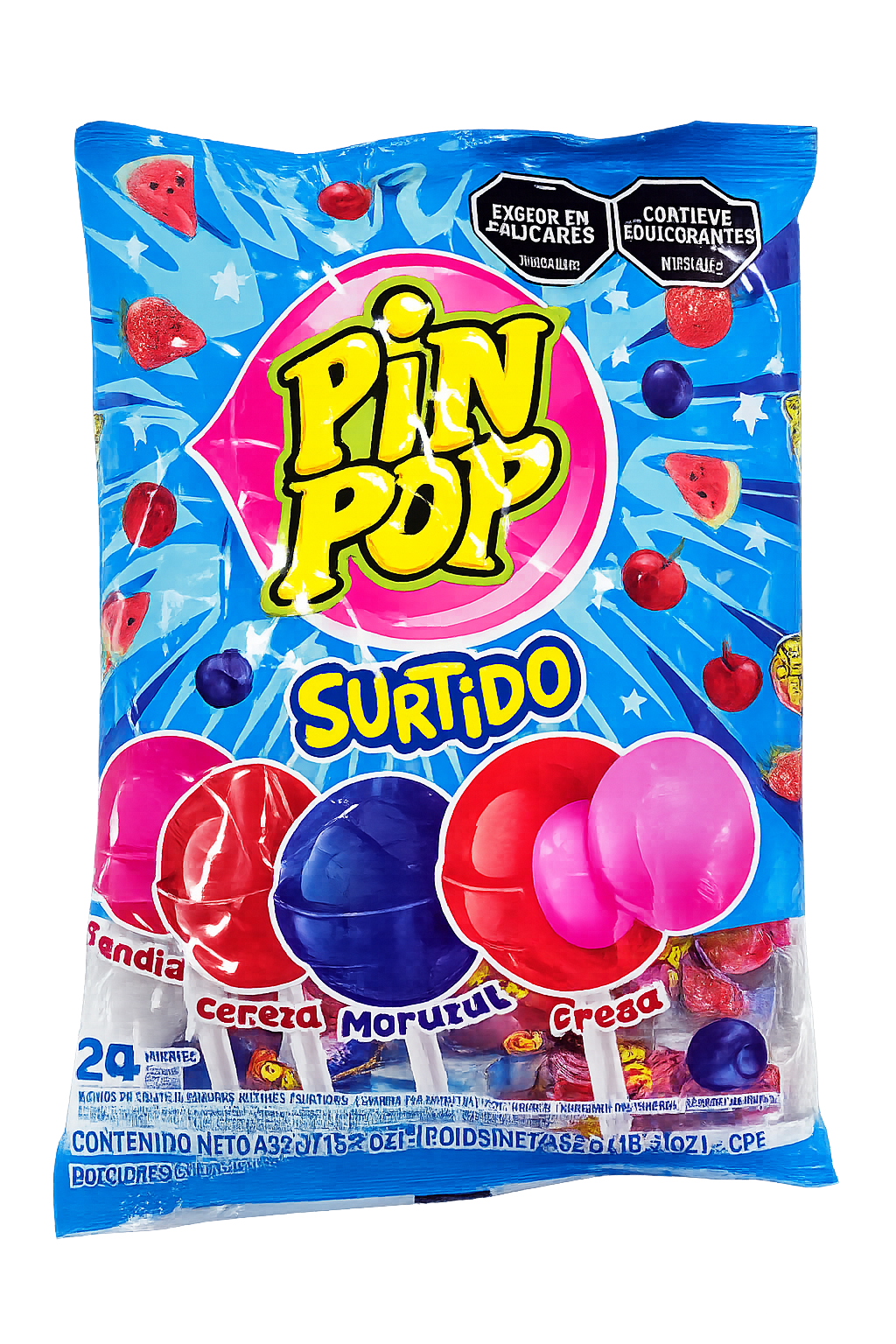 PINPON surtido frutales bolsa x 24 und
