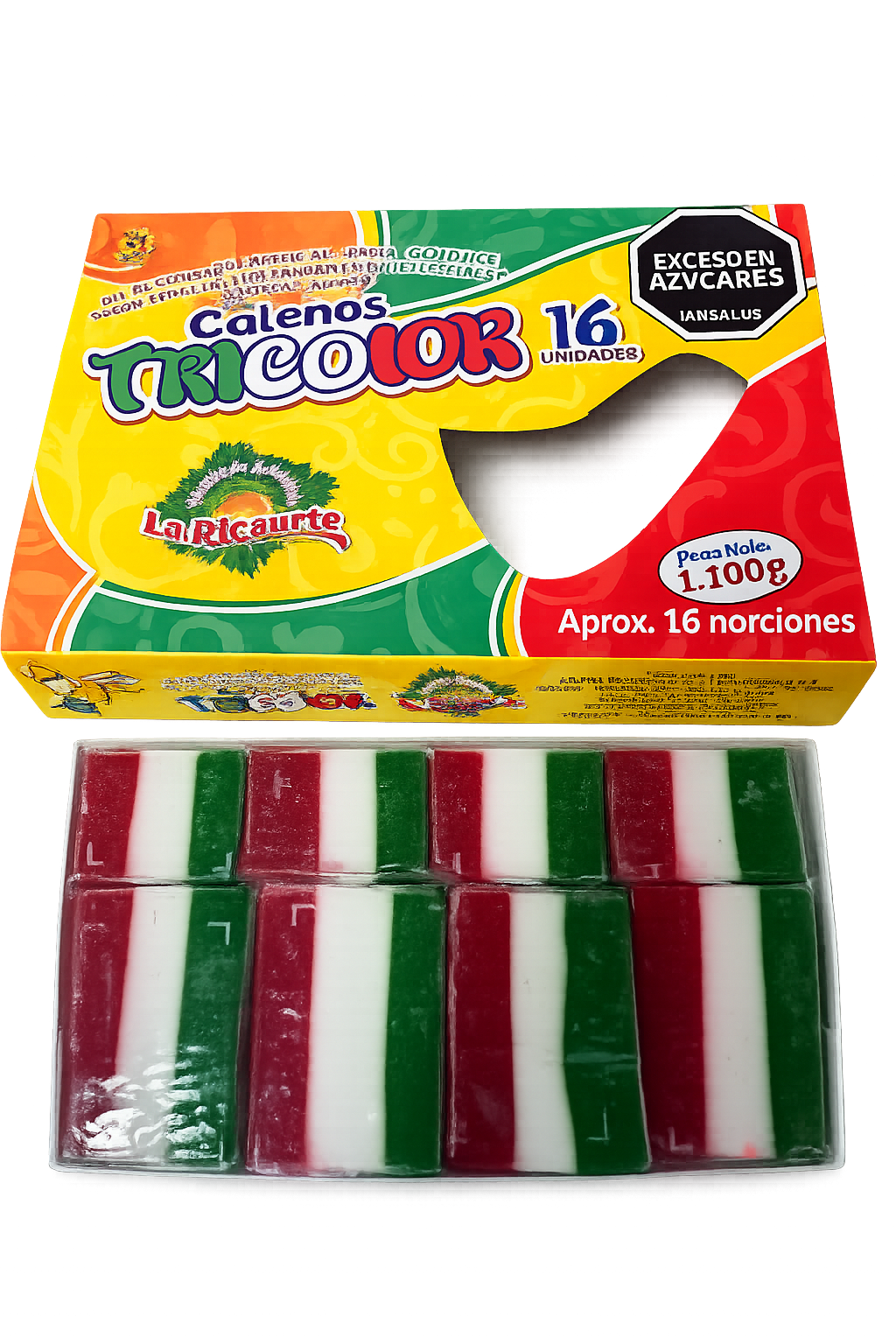 BOCADILLO TRICOLOR POR 16 UNIDADES